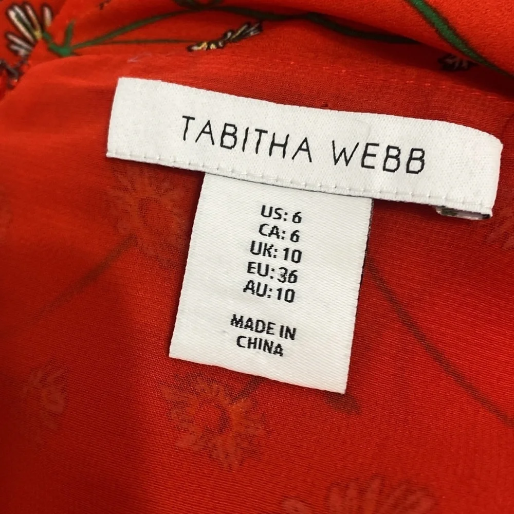 Tabitha Webb Orange Floral Tiered Sleeveless Mini - Picture 6 of 6
